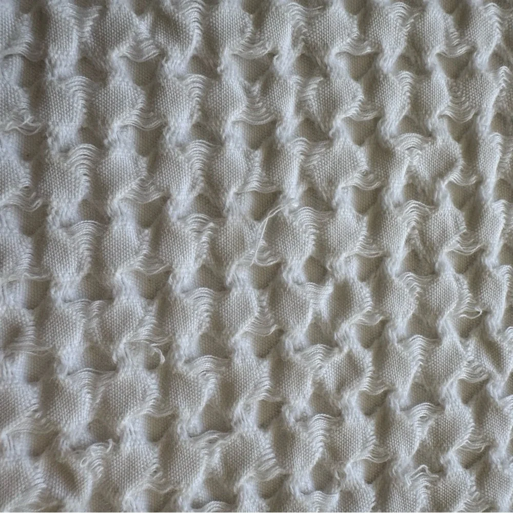 Piscatextil White 100% Cotton Bedspread Coverlet Textured Waffle King 100 X 114